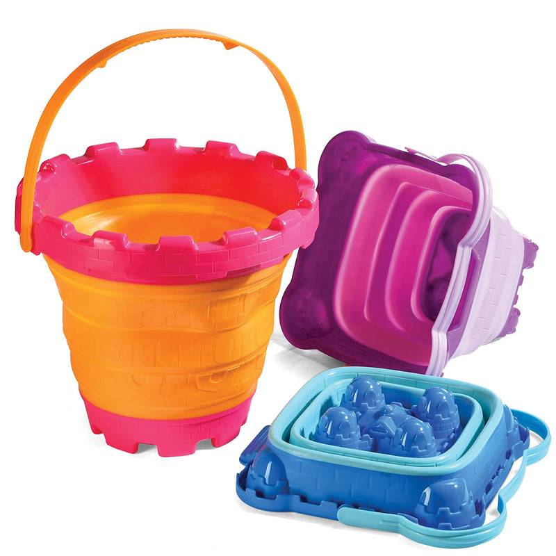 Foldable Beach Pail Collapsible Buckets Castle Mold Sandcastle Toy Set Multi Purpose