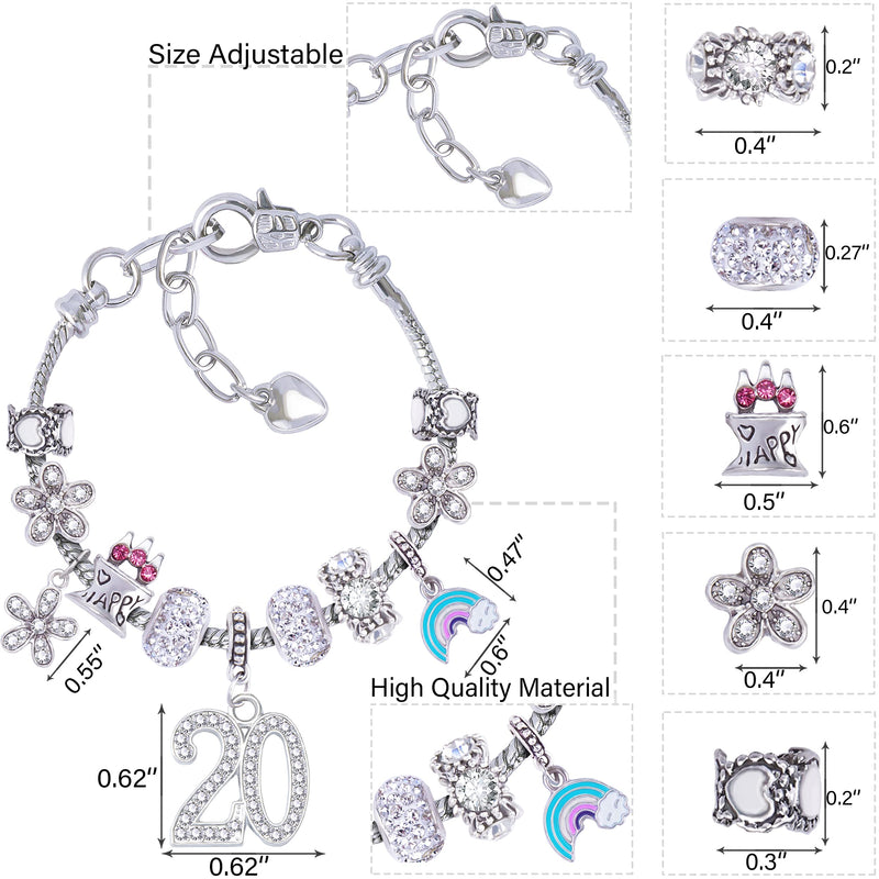 20th Birthday,20th Birthday Gifts for Girls,20th Birthday Bracelet,20th Birthday Necklace