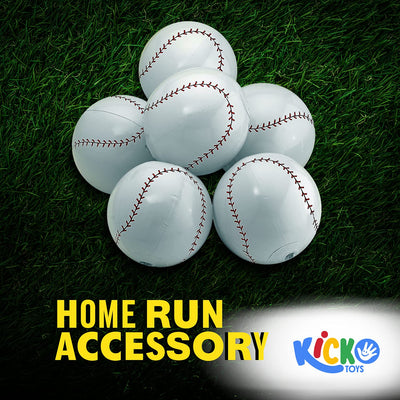 Kicko 9 Inch Inflatable Baseball Toy - 12 Pieces of Squishy and Bouncy Ball - Party Bag