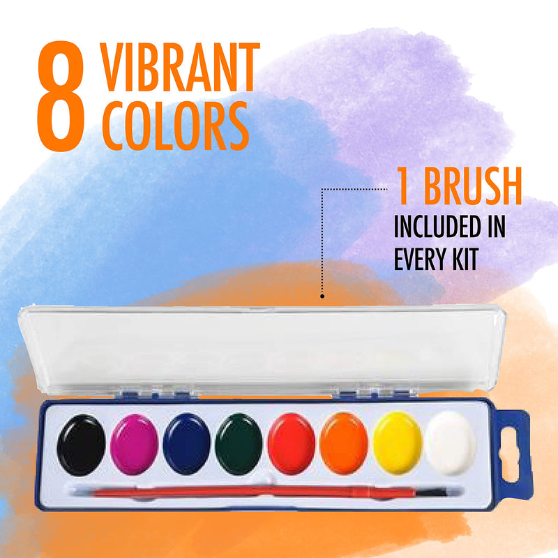 24 Watercolor Paint Set For Kids And Adults - Bulk Pack Of 24 Washable Water Color Paint