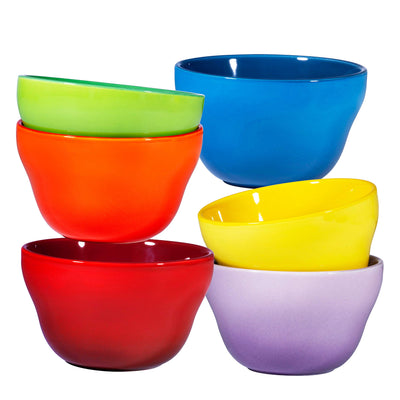 Ceramic Dessert Bowls Set  8 Oz Durable Ceramic Bowls set of 6 Elegant Colorful Gradient