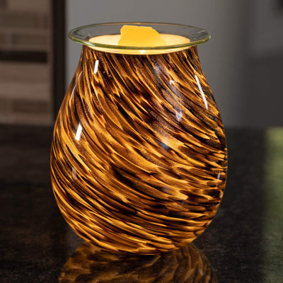 VP Home Radiant Art Glass Fragrance Warmer (Glittering Sienna