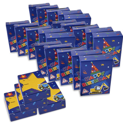 Kicko Birthday Boy Sticker Boxes - 24 Packs - for Kids, Party Favors, Stocking Stuffers