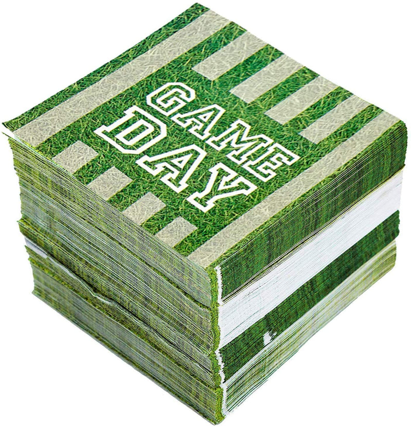 Kicko Game Day Paper Napkins - 64 Pack - 6.25 x 6.25 Inch - Disposable Kitchen Tissue