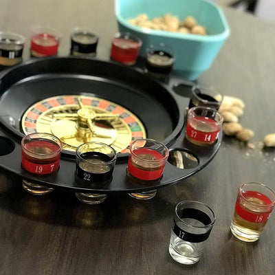 Kicko 13 Inch Spin and Shot Roulette - Casino-Style Drinking Game Set - Great Party