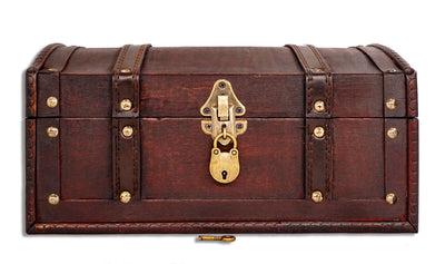 Treasure Chest 12x79x6in - Large Treasure Chest Flat, Brown Decorated