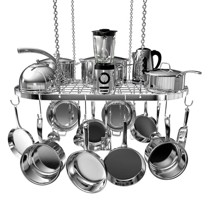 Pot And Pan Ceiling Rack, Mounted Cookware Storage Rack, Hanging Pot And Pan Suspended