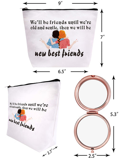 We'll be Friends,New Best Friends Makeup Bag,Good Friend Gifts for Women,We Will be