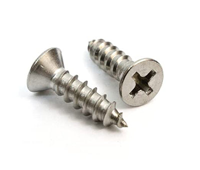 #4 x 1/2" Stainless Flat Head Phillips Wood Screw, (100 pc), 18-8 (304) Stainless Steel Screws by Bolt Dropper