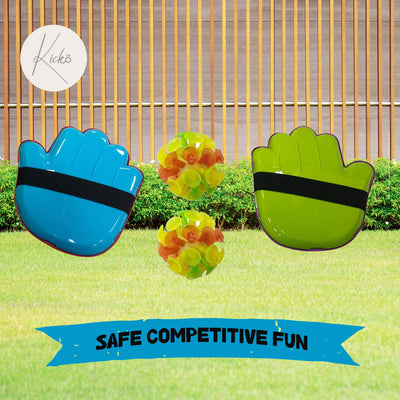 Kicko Mega Hands Toss and Catch Game - 4 Paddles, 2 Suction Balls - 7.25 Inch - 4 Player