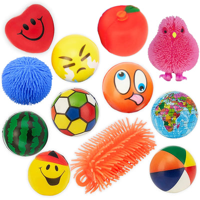 Stress Balls Puffer Stress Relief Toys Value Assortment Bulk 1 Dozen Stress Relax Toy