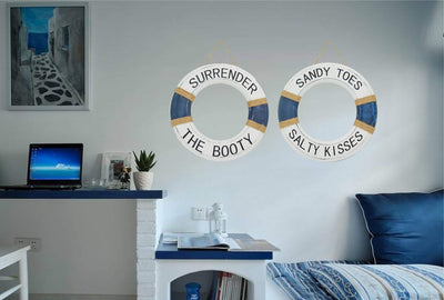 Lifesaver Rings Surrender The Booty & Sandy Toes, Salty Kisses, Sign Pool Decorations