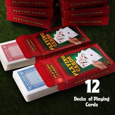 Kicko 12-Decks Playing Cards - Blue and Red, Red Printed Box Individual Packing For Party