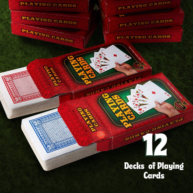 Kicko 12-Decks Playing Cards - Blue and Red, Red Printed Box Individual Packing For Party