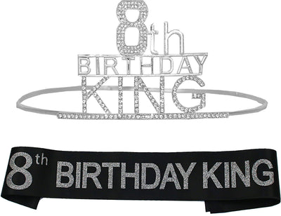 8th Birthday King Crown,8th Birthday Gifts for Boy,8th Birthday King Sash,8th Birthday