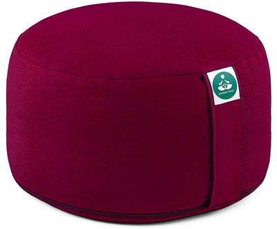 Present Mind Extra High Round Yoga Meditation Cushion (Height 8") - Color: Burgundy