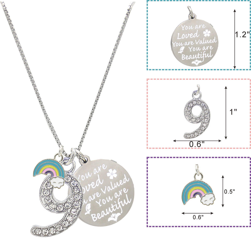 9th Birthday, 9th Birthday Gift, 9th Birthday Girl Gifts, 9th Birthday Necklace, Gifts