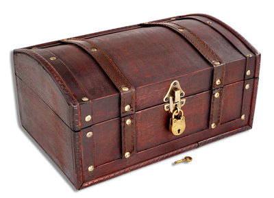 Treasure Chest 12x79x6in - Large Treasure Chest Flat, Brown Decorated