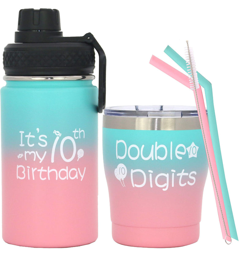 10th Birthday Gifts, 10th Birthday Water Bottles, Double Digits Birthday, It&