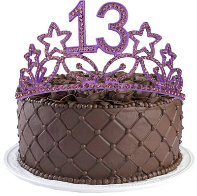 13th Birthday, 13 Birthday Tiara Purple, 13th Birthday Decorations for Girls, 13 Tiara