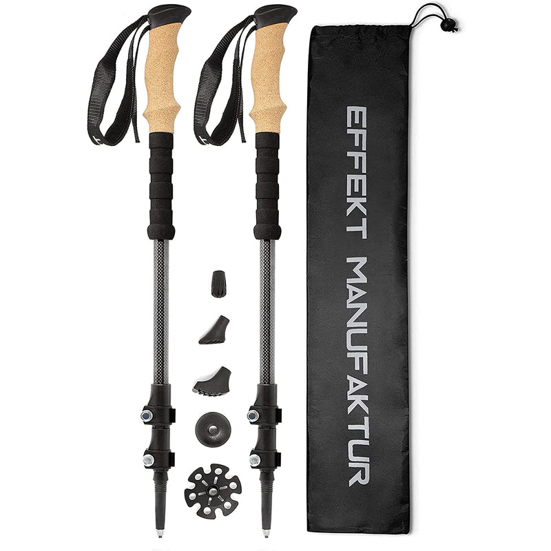 Effekt Manufaktur Carbon Fibre Hiking Poles - Collapsible Trekking Poles for Hiking