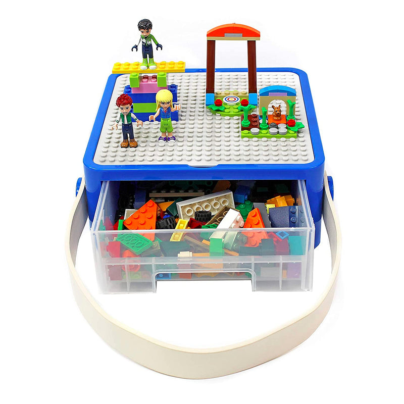 Bins & Things Lego-Compatible Storage Container With Lego Compatible Building Baseplate