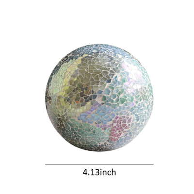 WHOLE HOUSEWARES | Decorative Balls | Set of 3 Glass Mosaic Orbs for Bowls | 4" Diameter