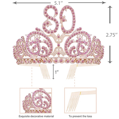 80th Birthday, 80th Birthday Decorations for Women, 80th Birthday Tiara, 80 Birthday