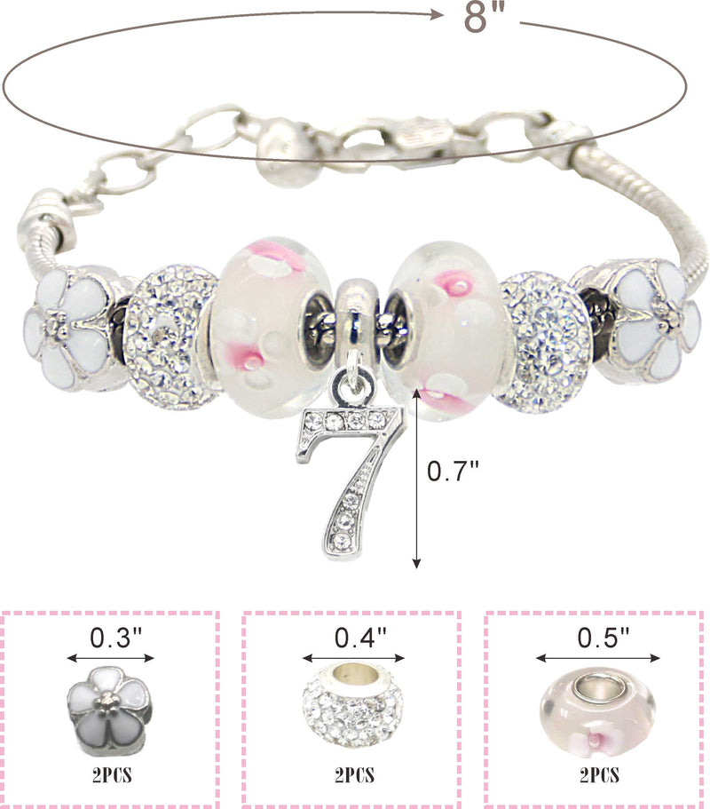 7th Birthday Gifts for Girl, 7th Birthday, 7 Year Old Birthday, 7th Birthday Bracelet, 7th