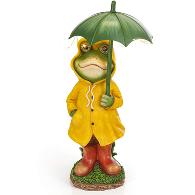 VP Home Rain Slicker Frog Solar Powered LED Outdoor Decor Garden