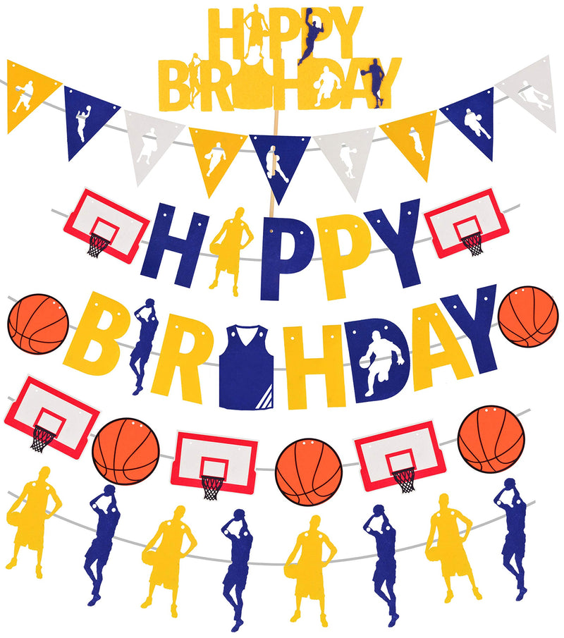 Basketball Theme Happy Birthday Banners | Cute Happy Birthday Basketball Banners for boys