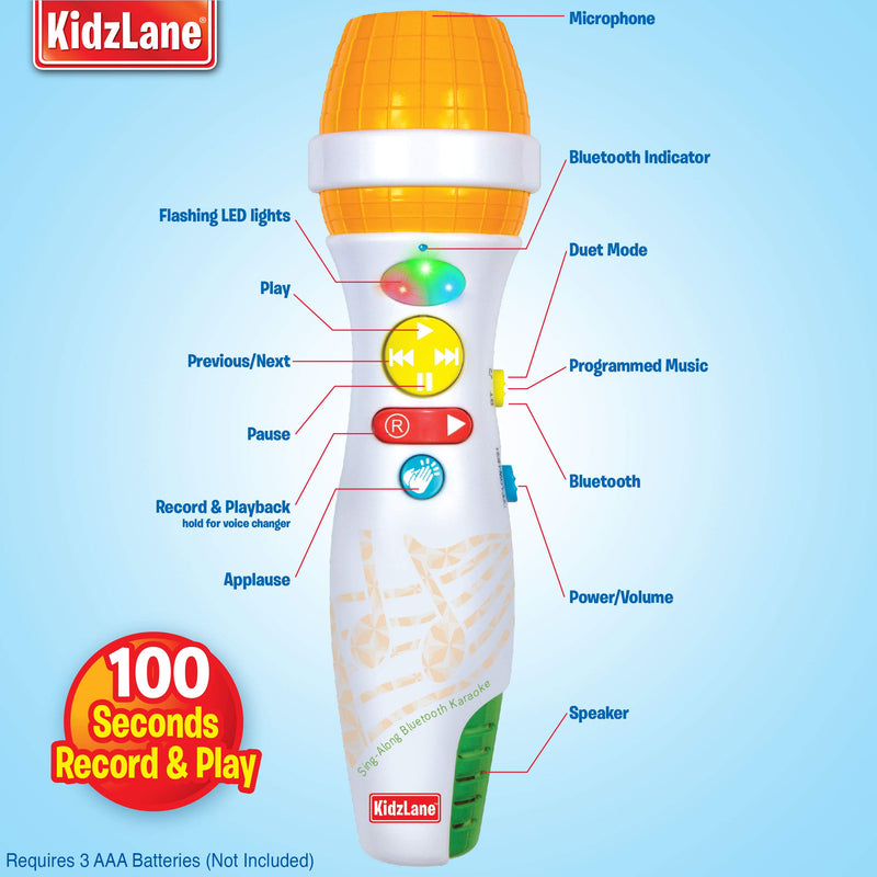 Kidzlane Microphone for Kids with Bluetooth | Kids Singing Toy Microphone for Babies