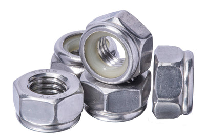 M8-1.25 Metric Stainless Lock Hex Nut, (100 Pack), 304 (18-8) Stainless Steel Lock Nuts