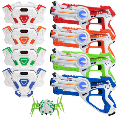 Kidzlane Laser tag Set  Lazer Tag Set of 4 with Vest and Laser Tag Spider Target  Laser