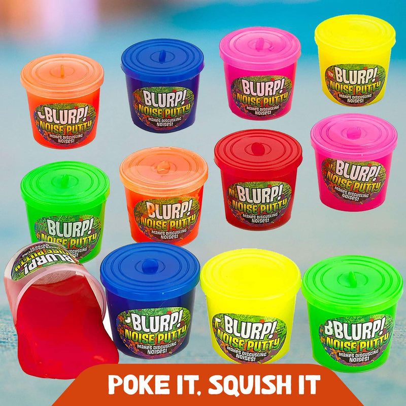 Kicko Noise Putty Slimes - 12 Gas Sound Slimes - Small Containers 1.5 Inches Assorted