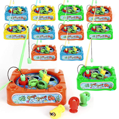 Kicko 3.5 Inch Wind-Up Fishing Game - Whirling Fishing Game - 12 Pack of Twisting Fishing