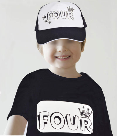 MEANT2TOBE 4th Birthday Shirt for Boy, 4 Years Old Birthday Party, 4th Birthday Hat