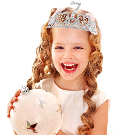 7th Birthday Gifts for Girl, 7th Birthday Tiara and Sash, 7th Birthday Decorations