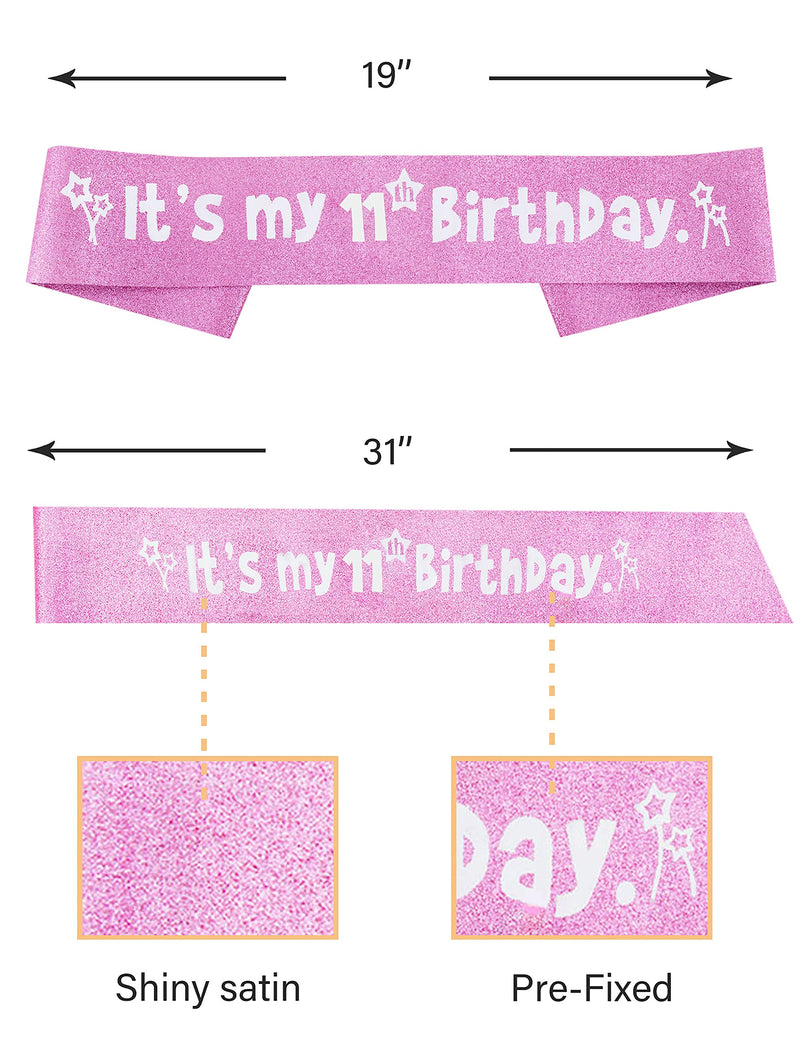 11th Birthday Gifts for Girls, 11th Birthday Tiara and Sash, 11th Birthday Decorations