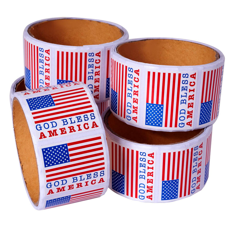 Kicko God Bless America Sticker - 5 Rolls of USA Flag Sheets for The 4th of July, Party