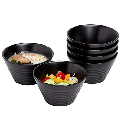 Ramen Bowl 13 Oz. Set of 6 Ceramic Ramen Noodle Rice Bowl, Microwave Safe Appetizer Bowls