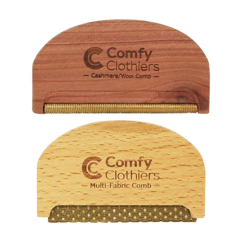 Cedar Wood Cashmere Comb & Beech Wood Sweater Shaver Comb Combo Pack