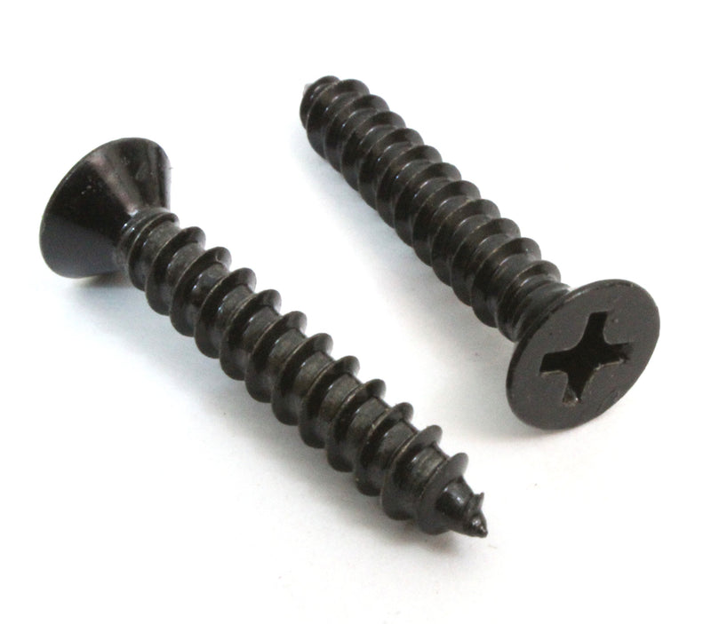 8 x 1-1/2" Xylan Coated Stainless Flat Head Phillips Wood Screw (100 pc) 18-8 S/S Black