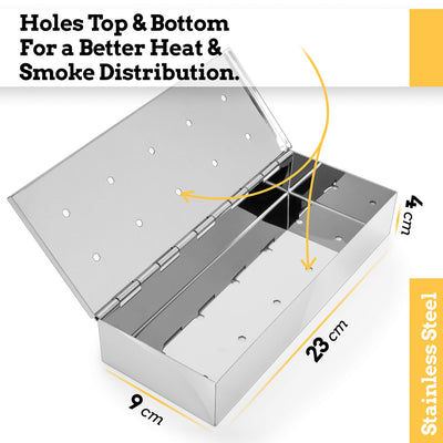 Smoker Box For Wood Chips  Use A Gas Or Charcoal Bbq Grill And Still Get That