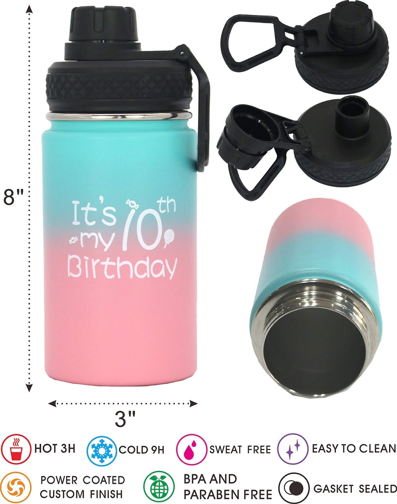 10th Birthday Gifts, 10th Birthday Water Bottles, Double Digits Birthday, It&