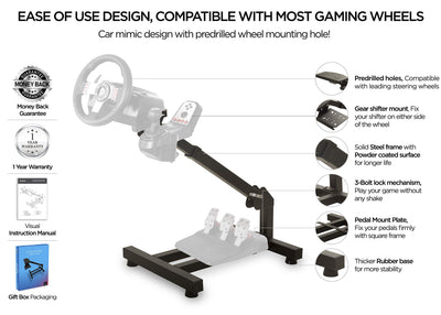 Racing Wheel Stand Steering Wheel Stand Sim Racing Stand with Shifter Compatible