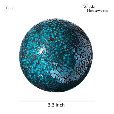 Decorative Balls | Set Of 5 | Glass Mosaic Sphere | Diameter 3" | Modern Decorative Orbs