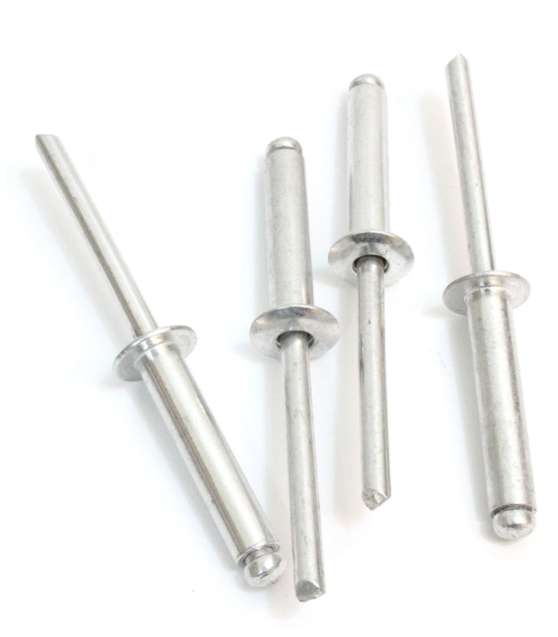 Rivets Aluminum, 1/8" x 1/4" Inch, (4-4) (100pc), Gap (0.188-0.250)", by Bolt Dropper