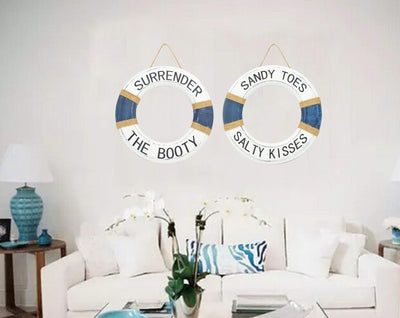 Lifesaver Rings Surrender The Booty & Sandy Toes, Salty Kisses, Sign Pool Decorations