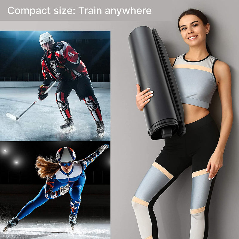 POWRX Slide Board incl. Sliding Booties | Ideal Hockey Slide Board for Working Out